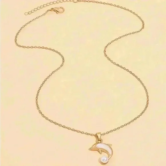 ⚠️Clearance Dolphin Pendant Necklace Yellow Gold - Picture 5 of 6
